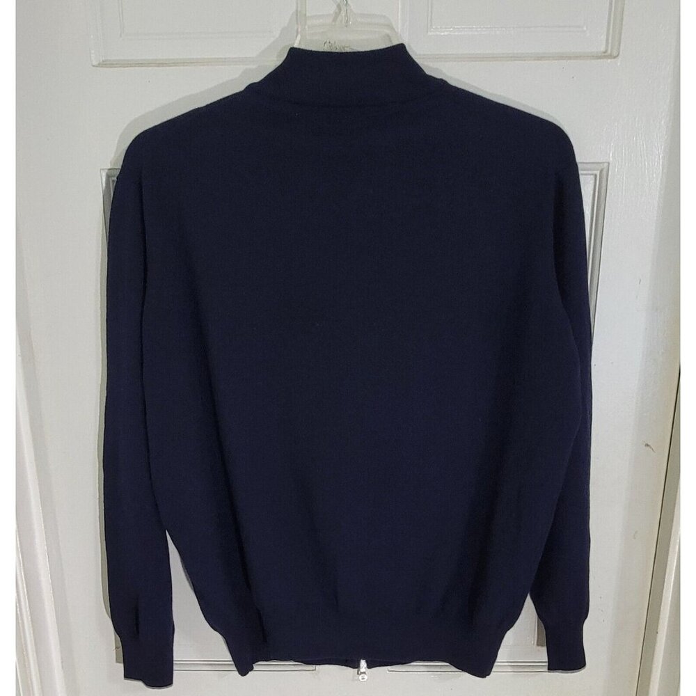 Peter Millar Men's Navy Blue Full Zip Wool Cardigan Sweater Long Sleeve Size XL - Picture 4 of 10